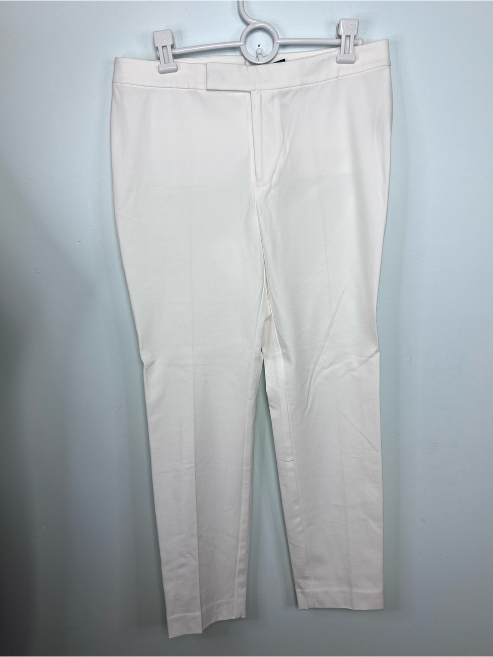 Lauren Ralph Lauren White Stretch Straight Leg Pants Size 8 NWT